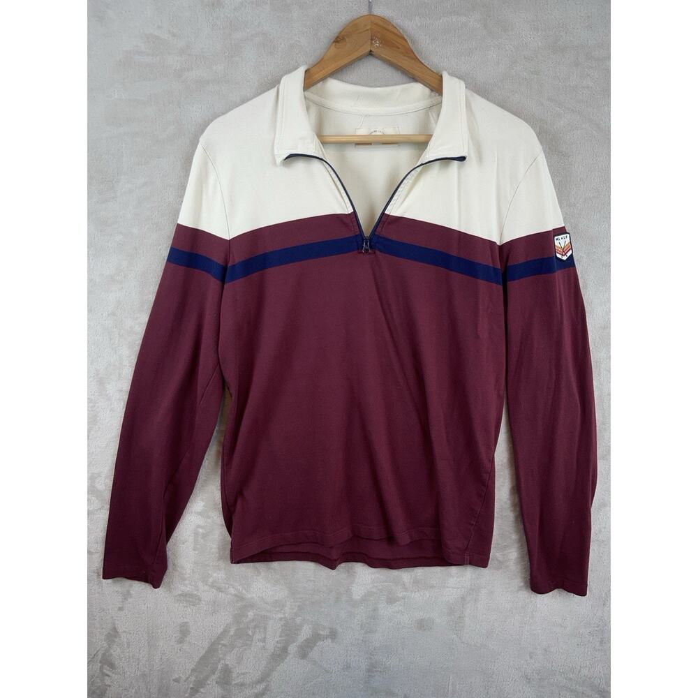 Marine Layer x Lost & Found Men's Medium The 1/4 Zip Retro Pullover Soft Preppy